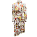 Load image into Gallery viewer, Zimmermann Ivory Multi Matchmaker Asymmetric Floral Print Chiffon Midi Dress
