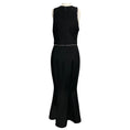 Load image into Gallery viewer, Brandon Maxwell Black / Silver Zipper Detail Sleeveless Crepe Gown / Maxi Dress
