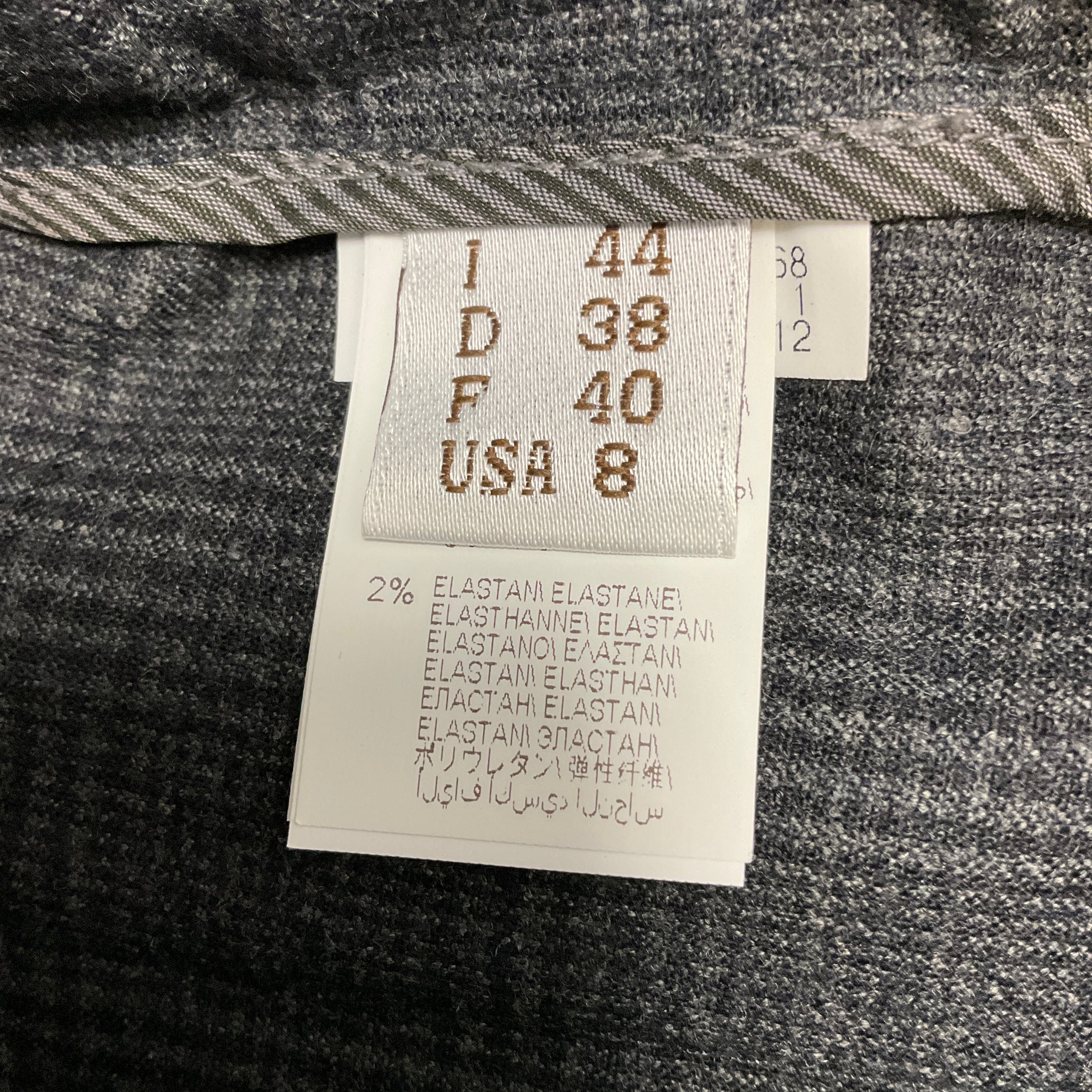 Brunello Cucinelli Charcoal Grey Plaid Wool Stretch Trousers