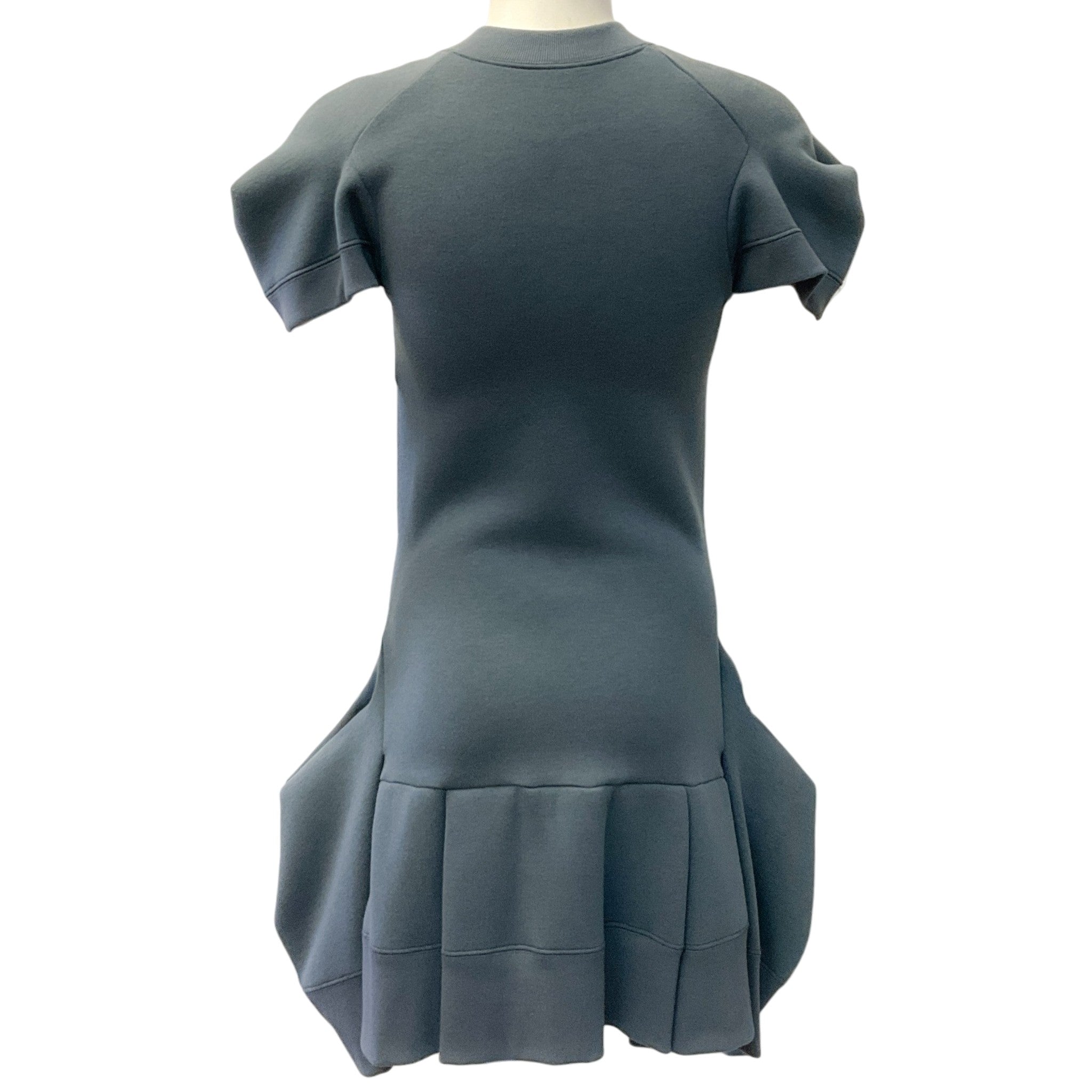 Sacai Grey Cap Sleeve Sweatshirt Dress with Flounce Hem