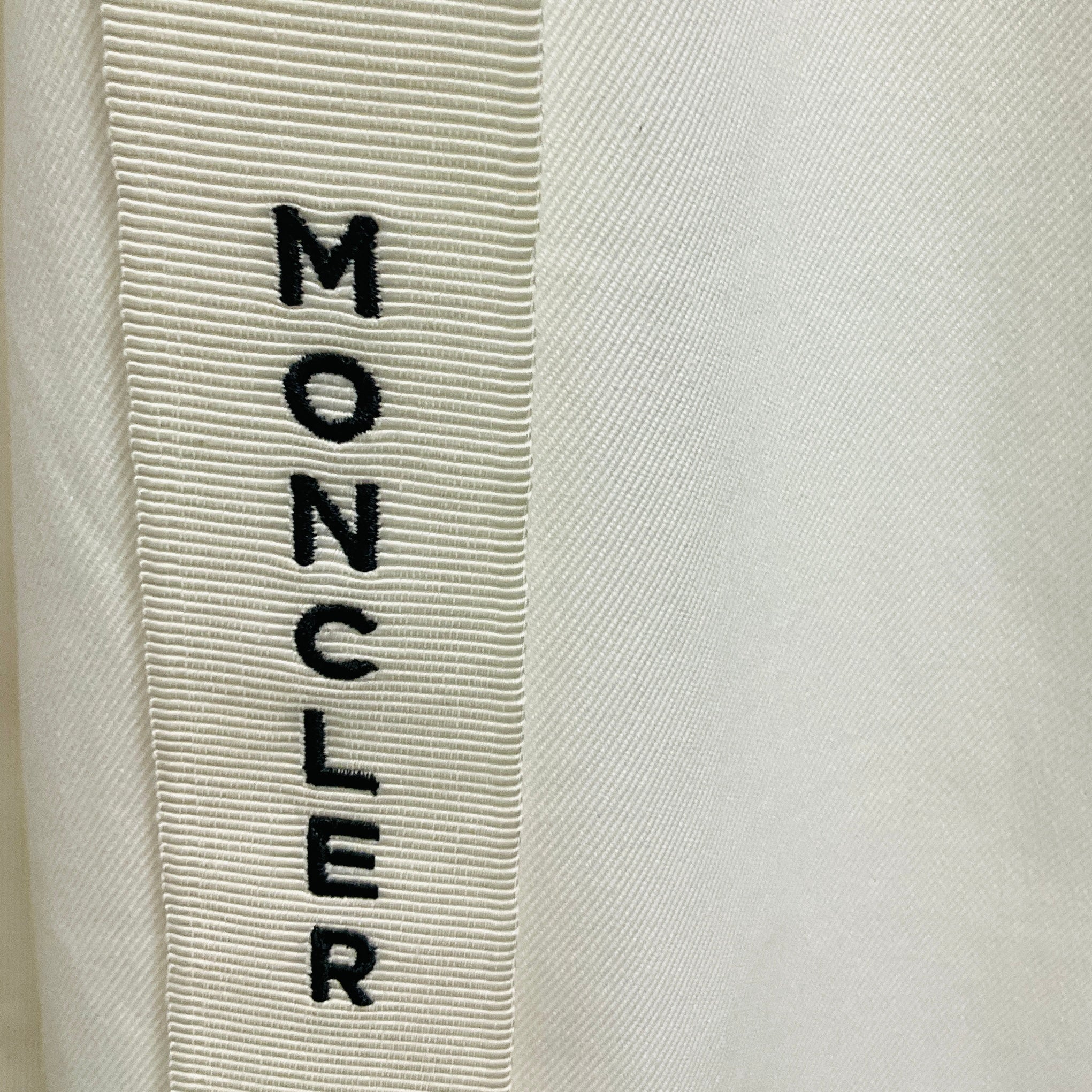 Moncler White Cotton Wrap Midi Skirt with Logo Belt