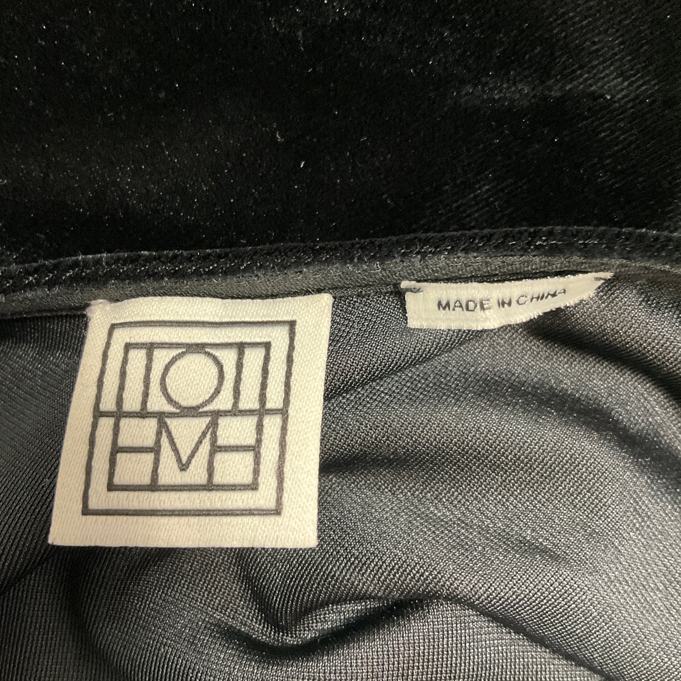 Toteme Black Twisted Velvet Dress