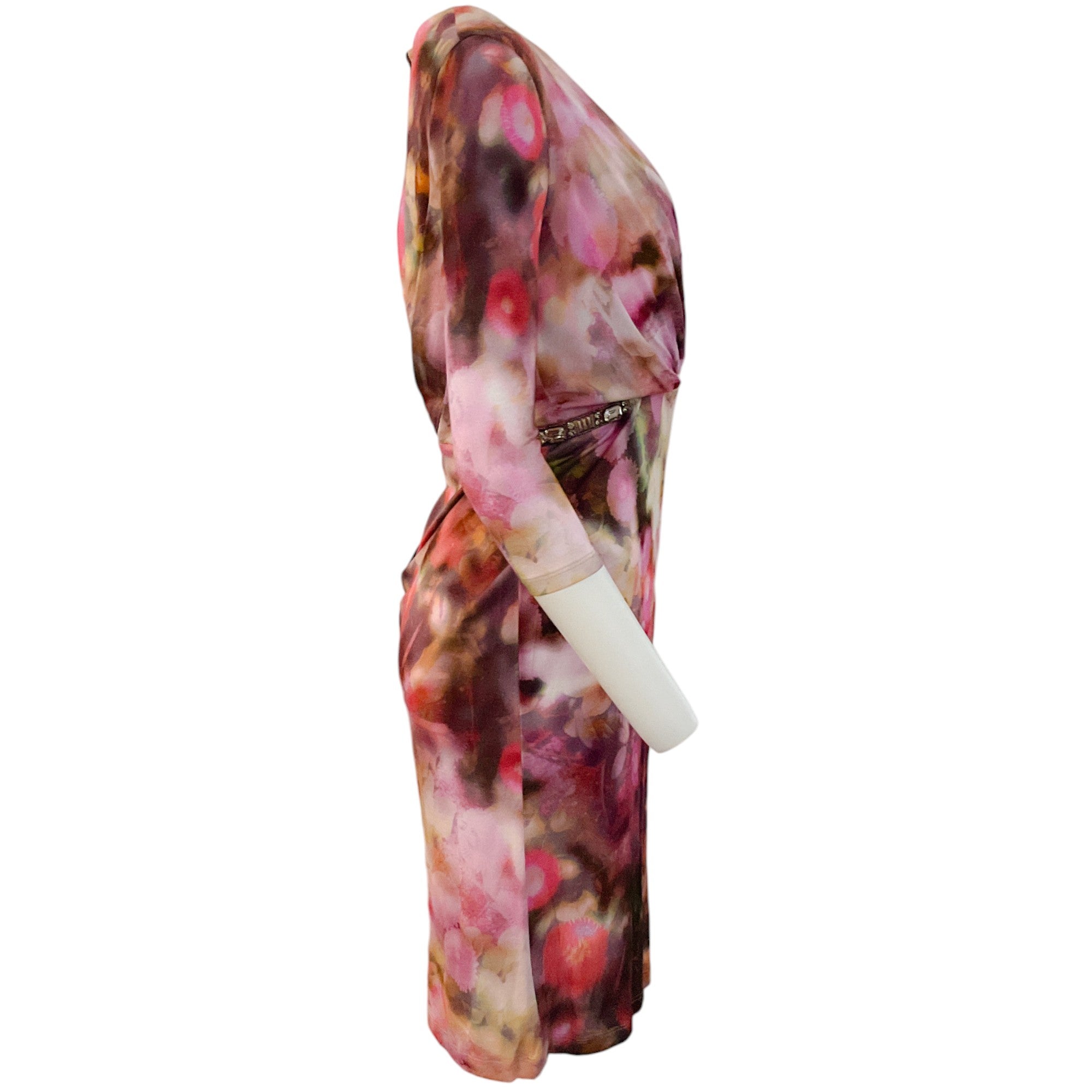 Matthew Williamson Magenta Multi Watercolor Floral Dress