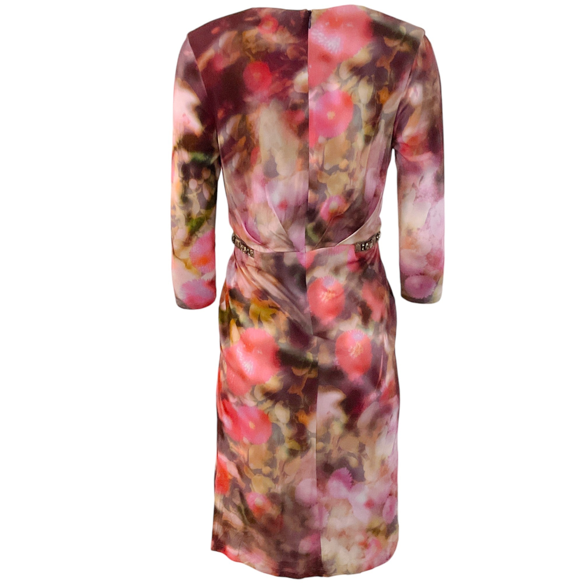 Matthew Williamson Magenta Multi Watercolor Floral Dress