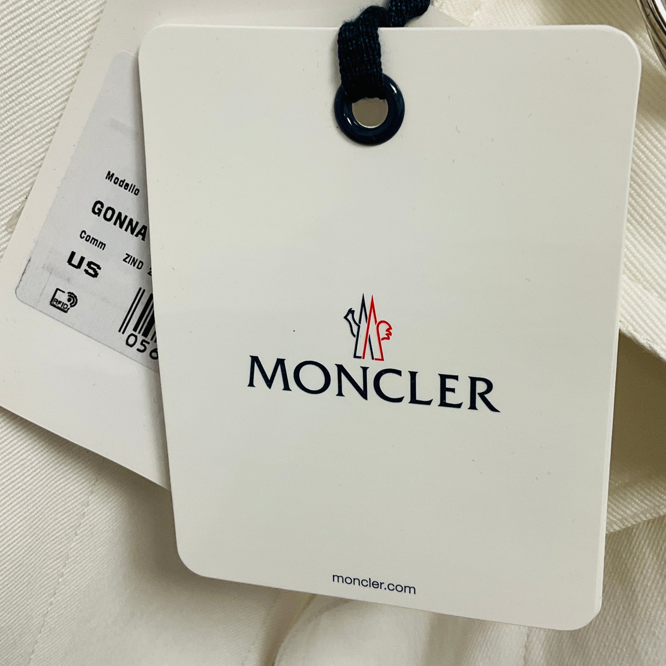 Moncler White Cotton Wrap Midi Skirt with Logo Belt