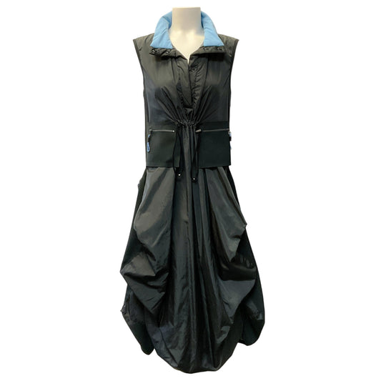 Marithe + Francois Girbaud Charcoal Grey / Blue Drawstring Sleeveless Dress
