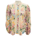 Load image into Gallery viewer, Zimmermann Multi Watercolour Floral Halliday Lace Trim Shirt
