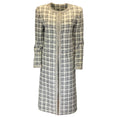 Load image into Gallery viewer, Alice + Olivia Off White / Black Tulsi Crystal-embellished Checked Tweed Coat
