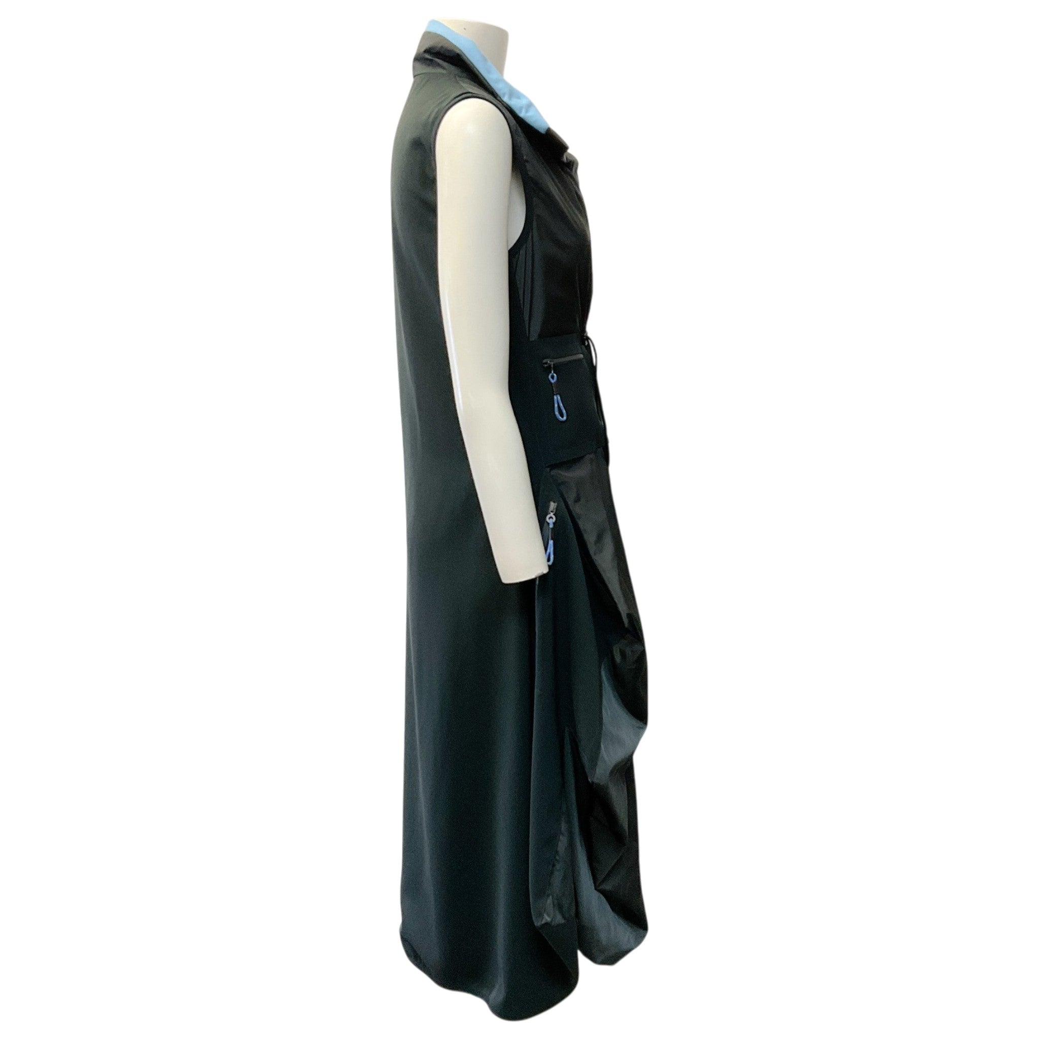 Marithe + Francois Girbaud Charcoal Grey / Blue Drawstring Sleeveless Dress