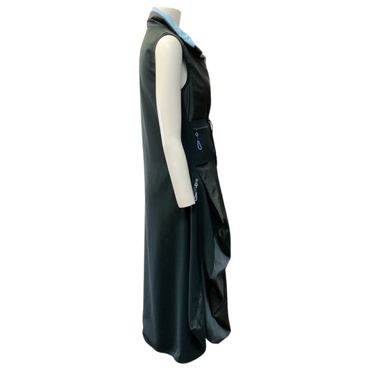 Marithe + Francois Girbaud Charcoal Grey / Blue Drawstring Sleeveless Dress