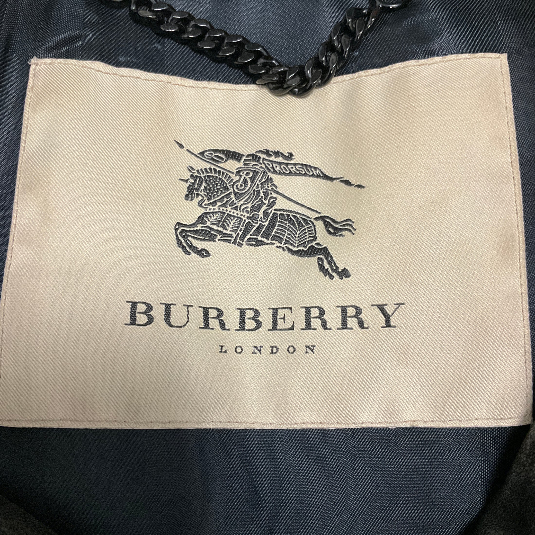 Burberry Black Shimmer Iridescent Button Front Goatskin Leather Coat
