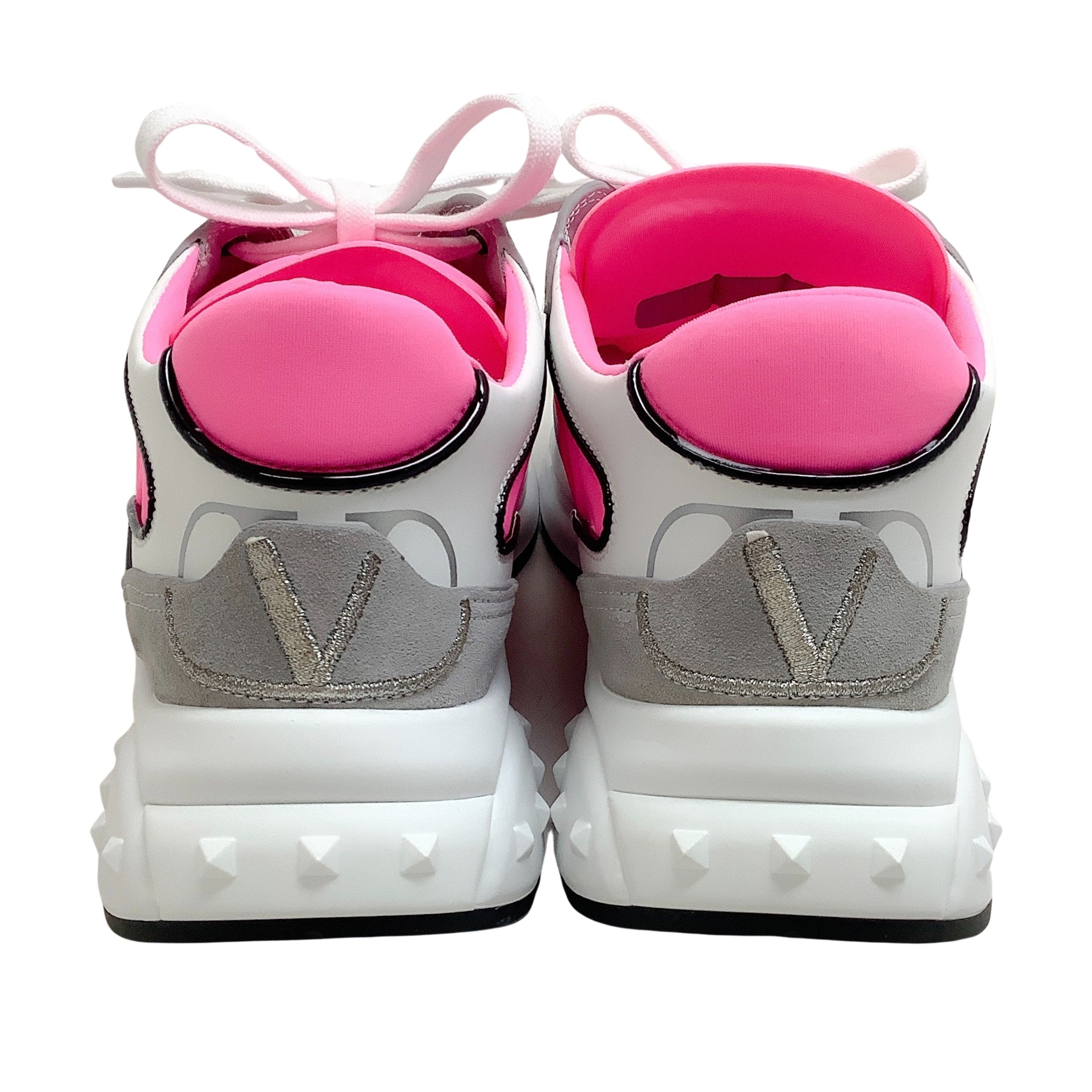 Valentino Grey / Pink Ready Go Runner Sneakers