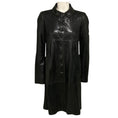 Load image into Gallery viewer, Burberry Black Shimmer Iridescent Button Front Goatskin Leather Coat
