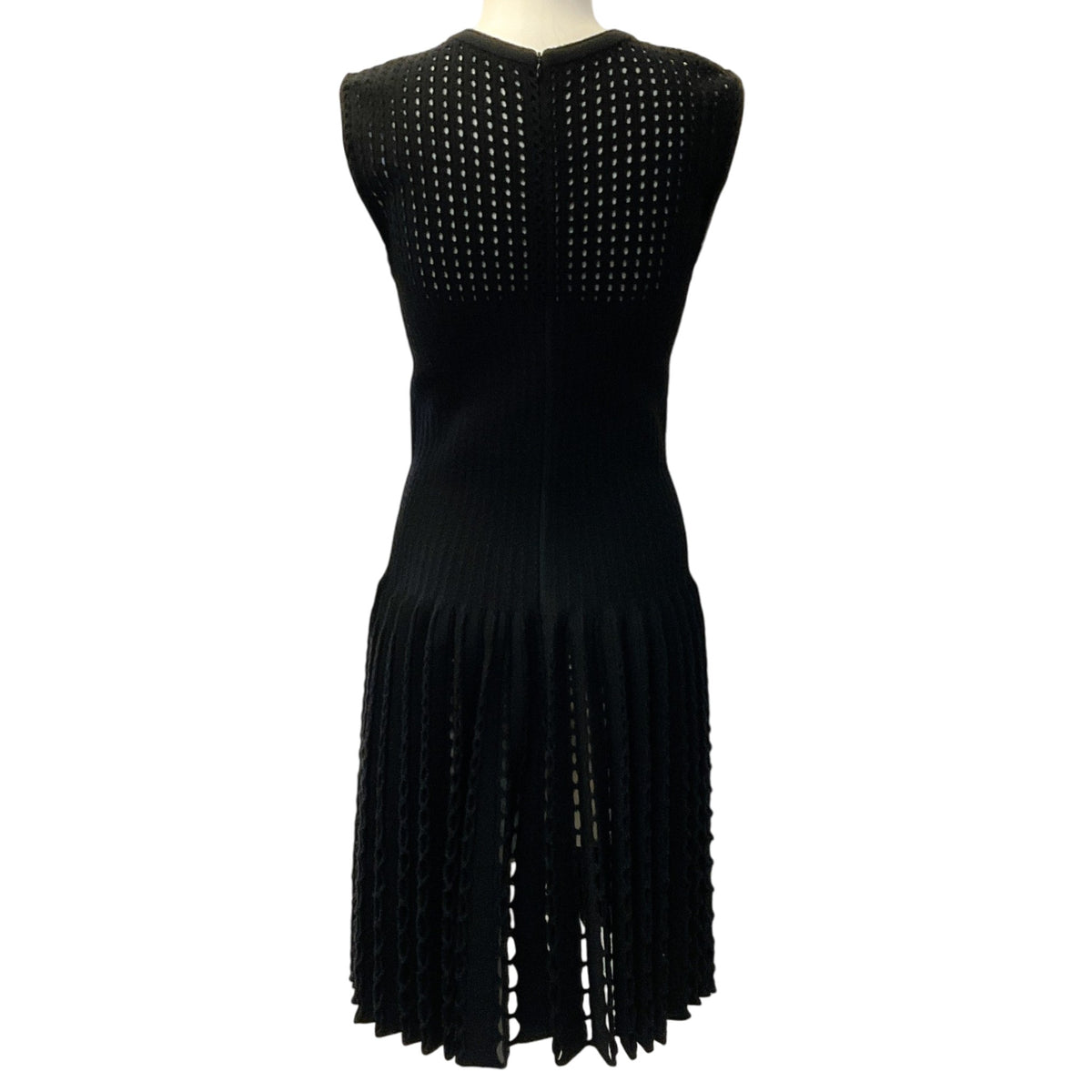 Alaia Black Knit Skater Sleeveless Dress with Cutouts