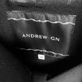 Load image into Gallery viewer, Andrew Gn Black Embellished Collar Button Front Crepe Jacket with Pleated Back
