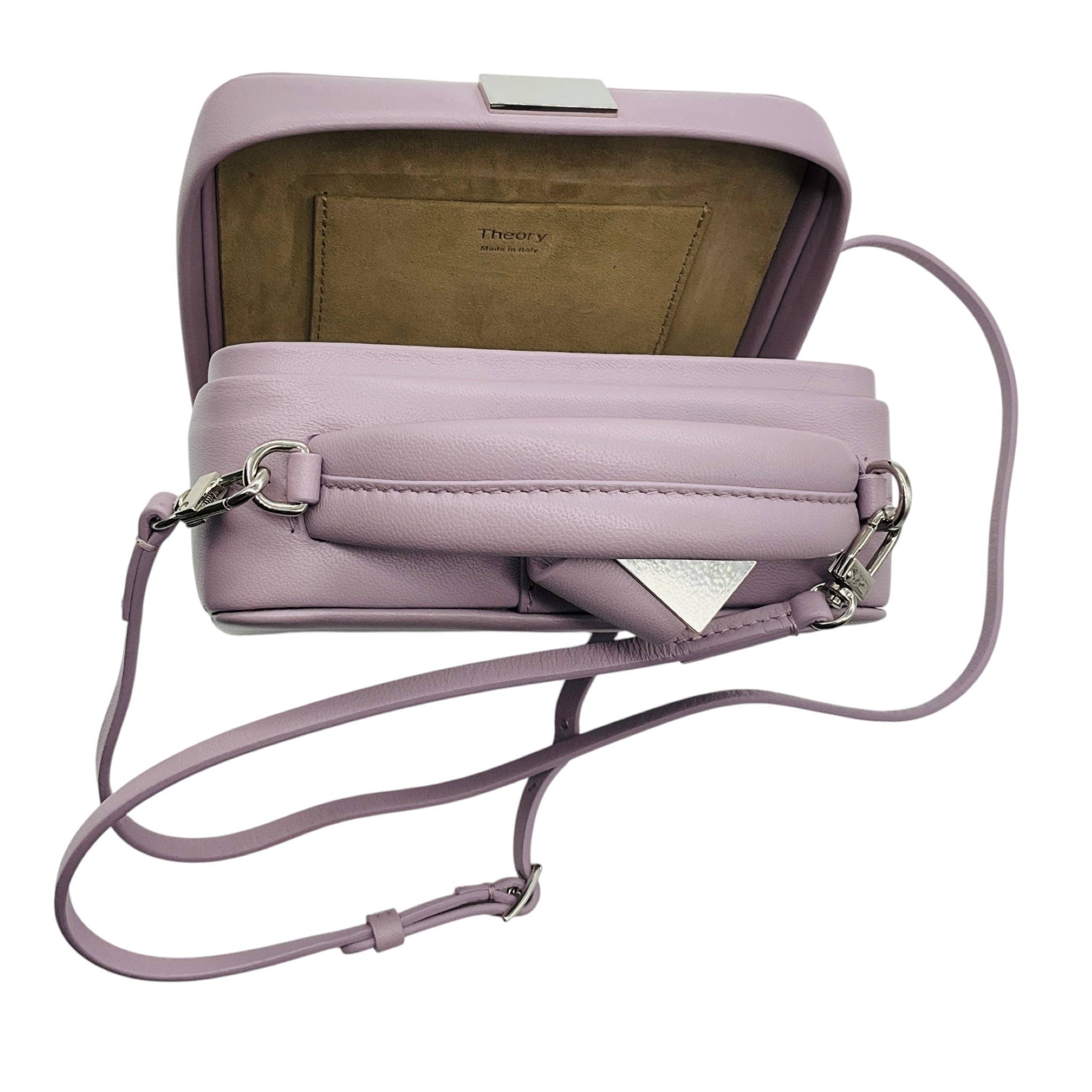 Theory Lavender Soft Nappa Leather Soft Cube Crossbody Bag