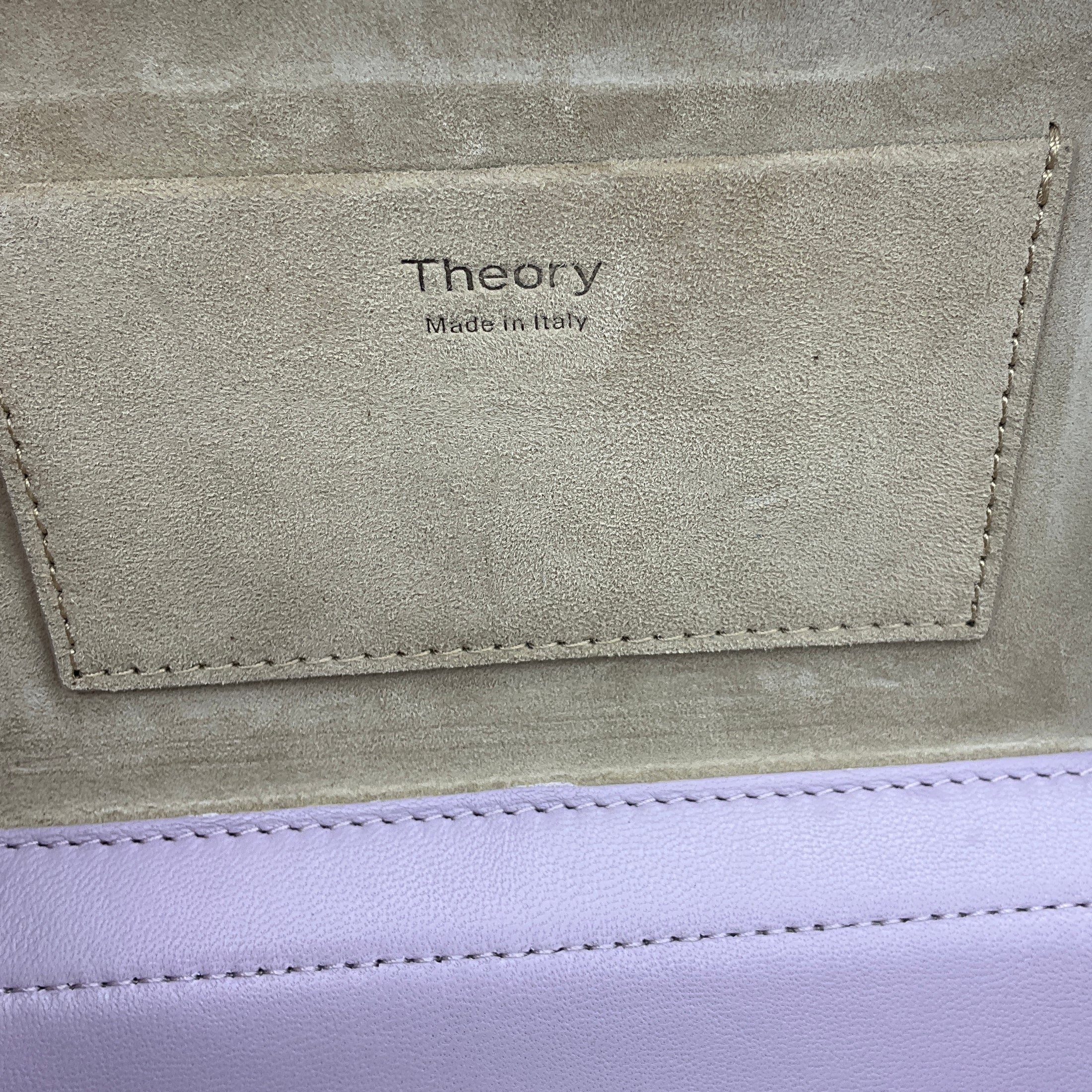 Theory Lavender Soft Nappa Leather Soft Cube Crossbody Bag