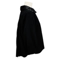 Load image into Gallery viewer, Andrew Gn Black Embellished Collar Button Front Crepe Jacket with Pleated Back
