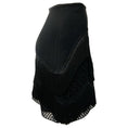 Load image into Gallery viewer, Stella McCartney Black Corinna Fringed Crepe and Wicker Lace Mini Skirt
