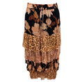 Load image into Gallery viewer, Zimmermann Nude / Black Multi Floral and Leopard Print Tiered Silk Skirt
