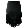 Load image into Gallery viewer, Stella McCartney Black Corinna Fringed Crepe and Wicker Lace Mini Skirt
