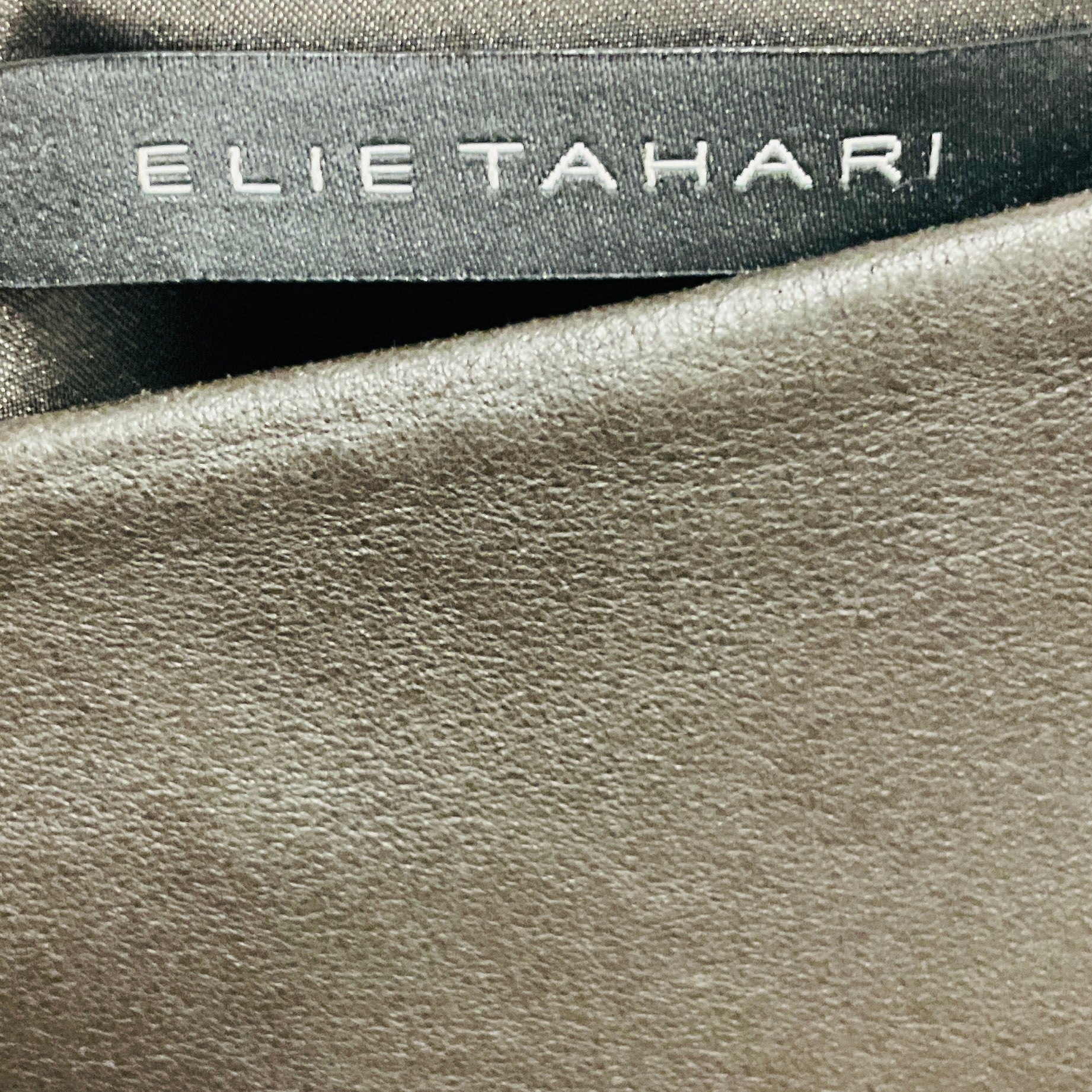 Elie Tahari Fudge Brown Iris Laser Cut Leather Skirt