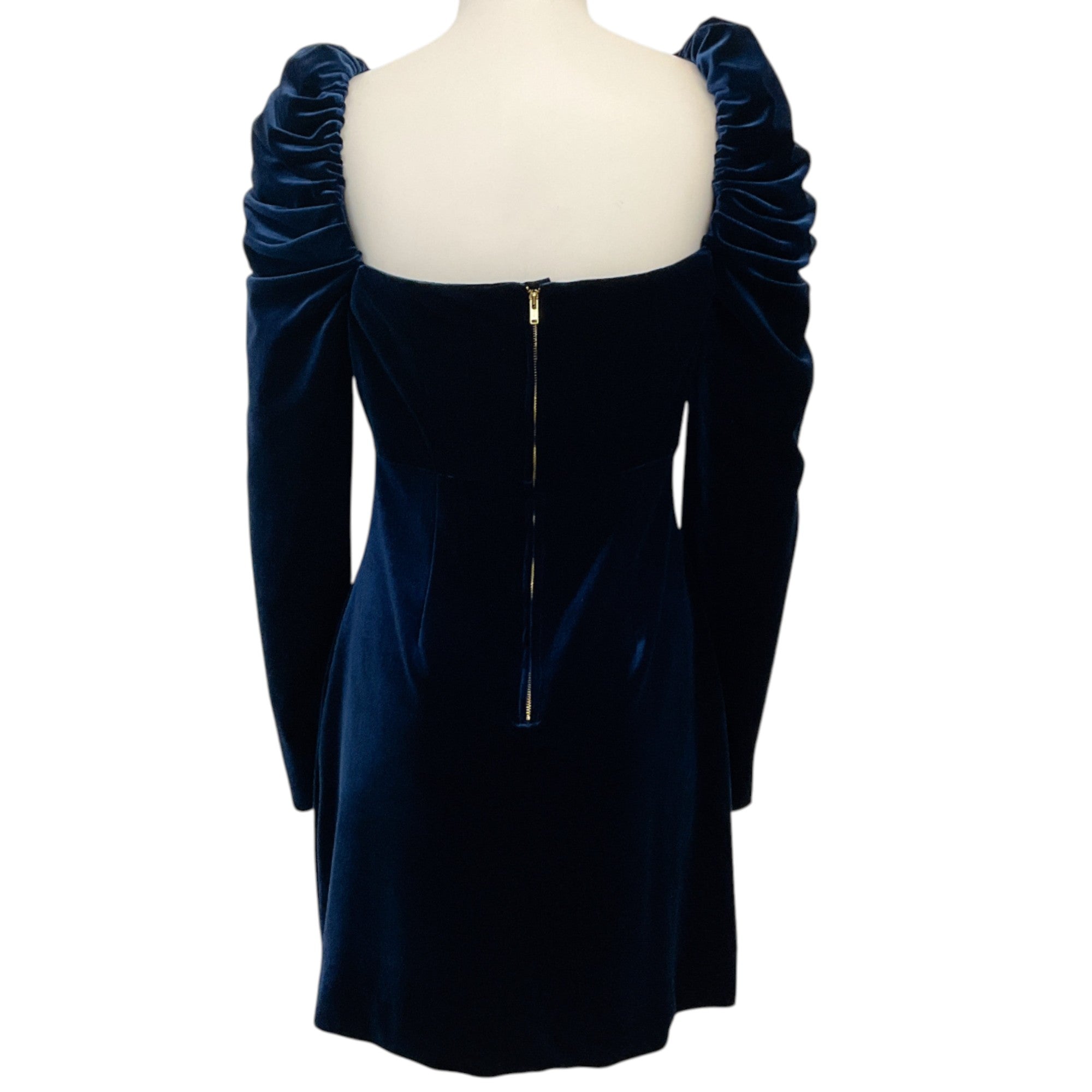 Cara Cara French Blue Velvet Laurenne Mini Dress