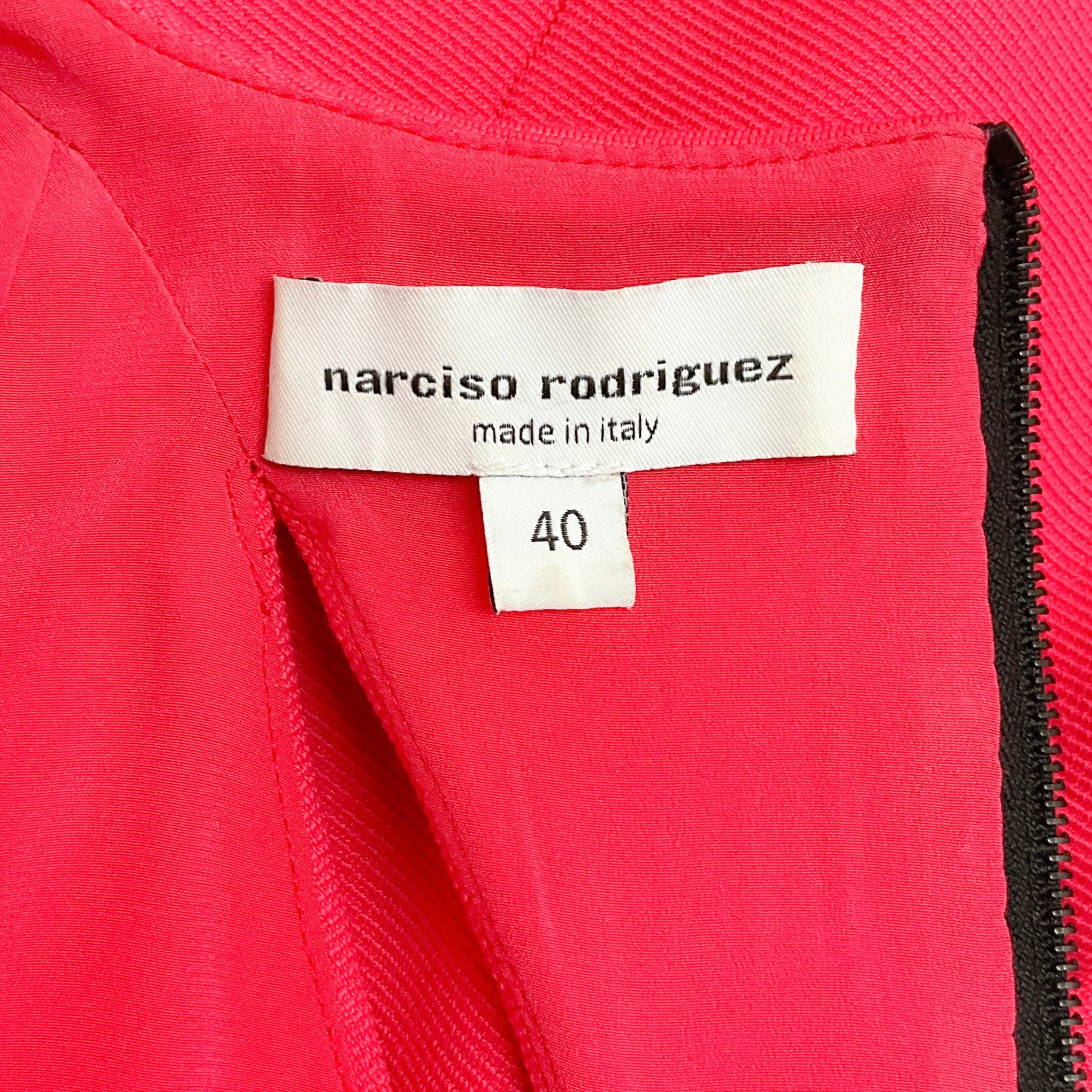 Narciso Rodriguez Hot Pink Cap Sleeve Dress with Back Cut Outs