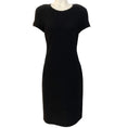 Load image into Gallery viewer, St. John Black Knit Crepe Cap Sleeve Dress
