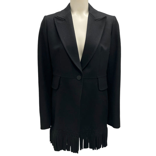 Alaia Black Fringed Wool and Cashmere Jacket