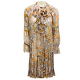 Load image into Gallery viewer, Zimmermann Grey / Mustard Yellow Multi Printed Silk Chiffon Dress
