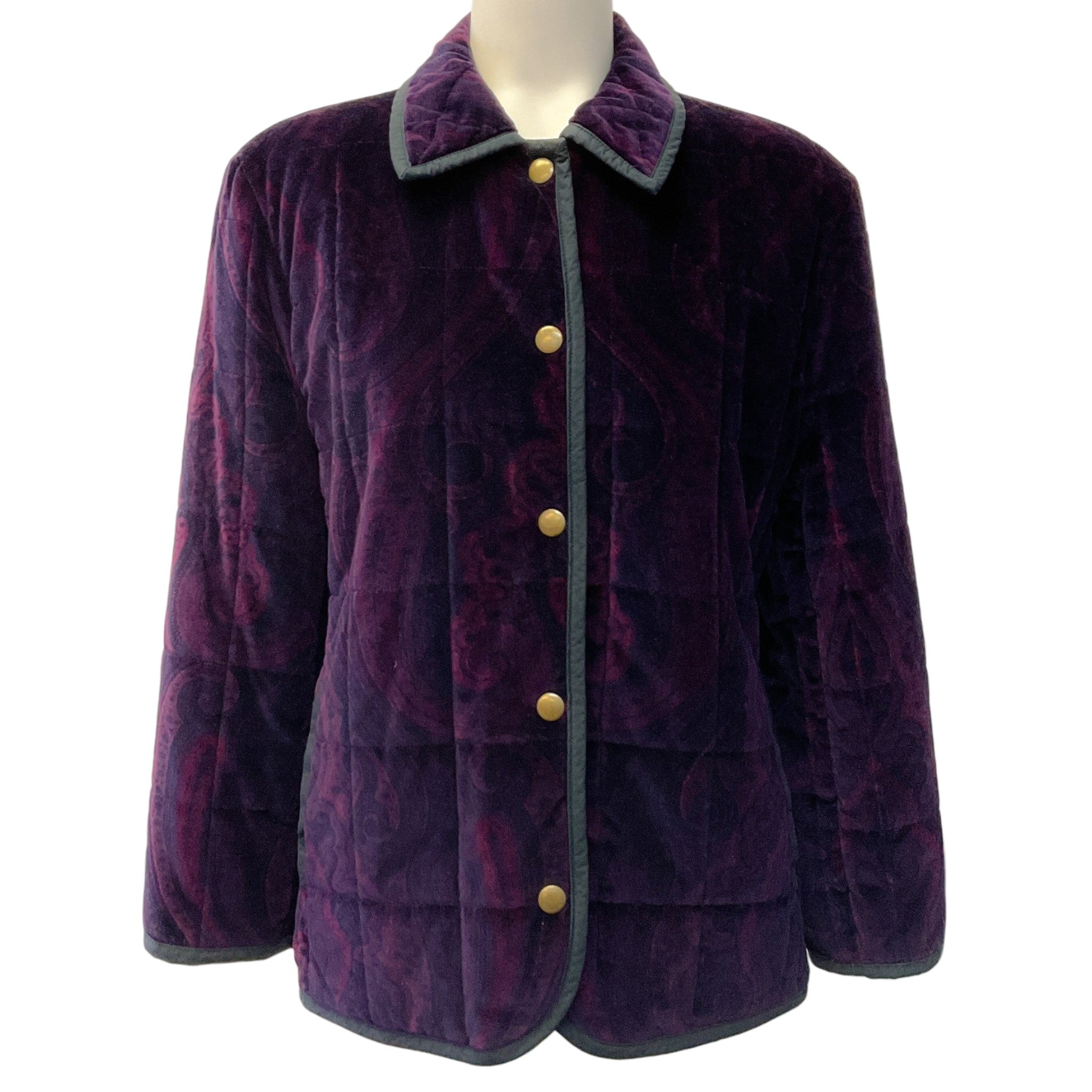 Etro Purple Paisley Velvet Quilted Jacket
