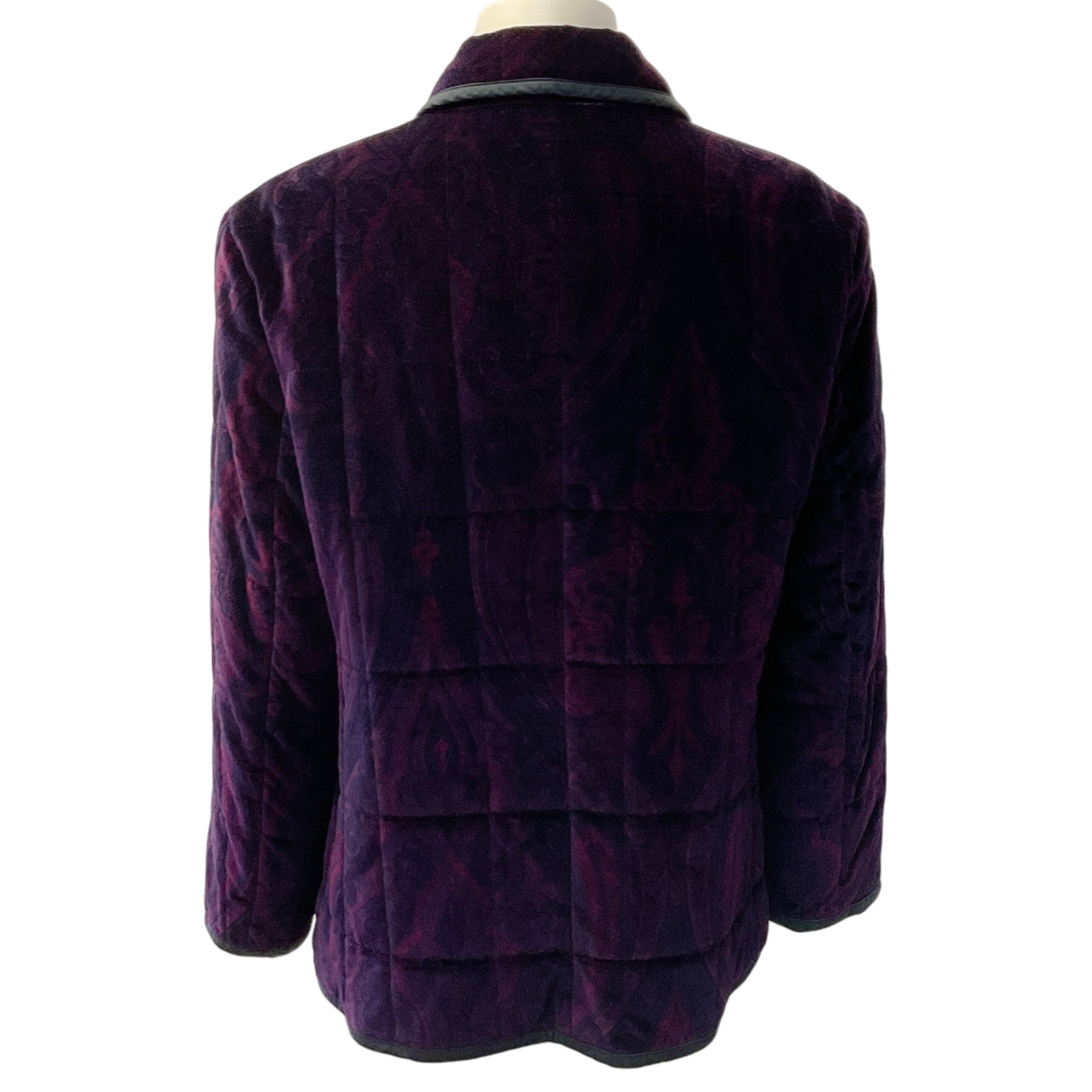 Etro Purple Paisley Velvet Quilted Jacket