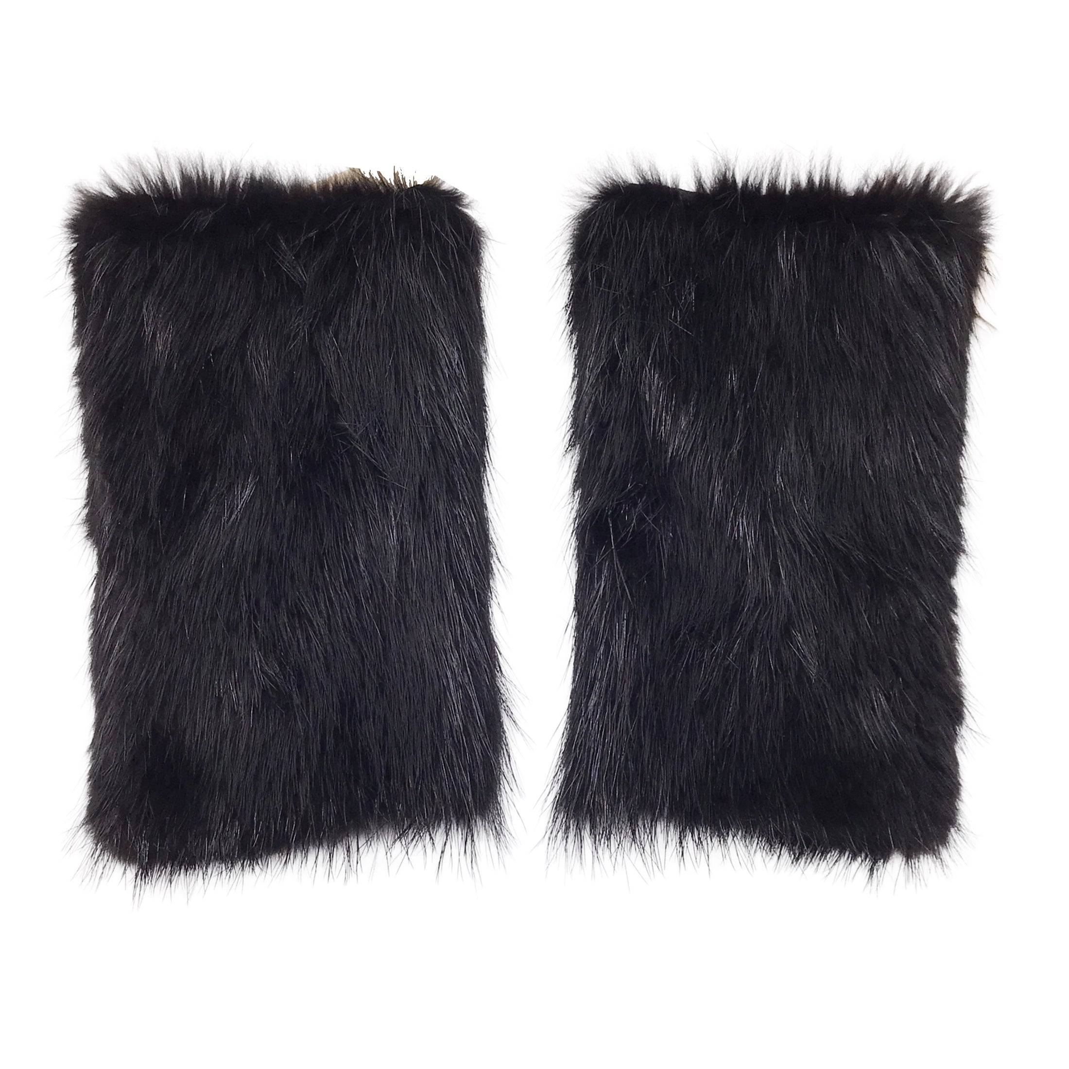 Prada Black Beaver Fur Cuffs