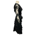 Load image into Gallery viewer, Erdem Black Embroidered Panelled Faux Leather Bobbin Dress
