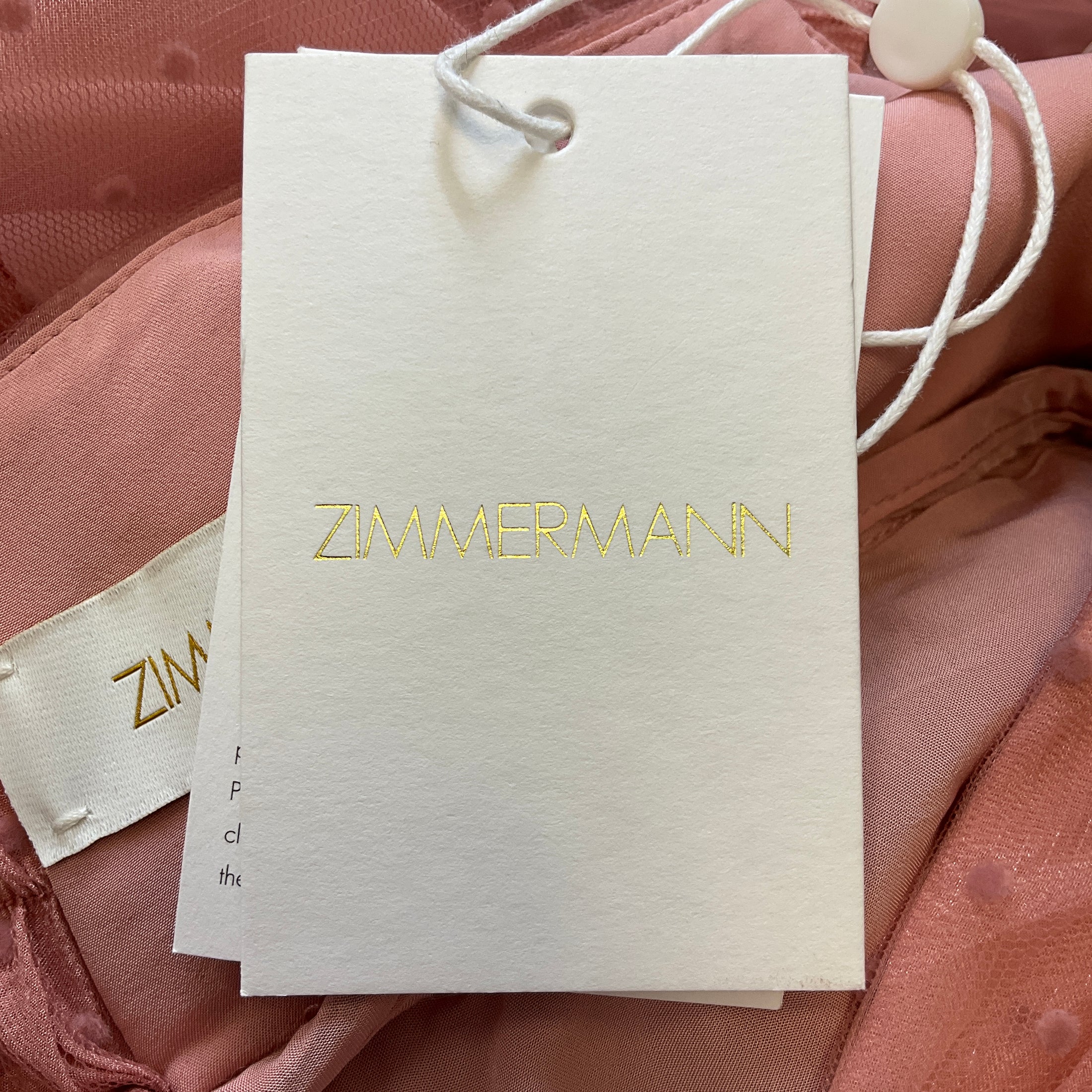 Zimmermann Blush Tulle Ruched Mini Dress