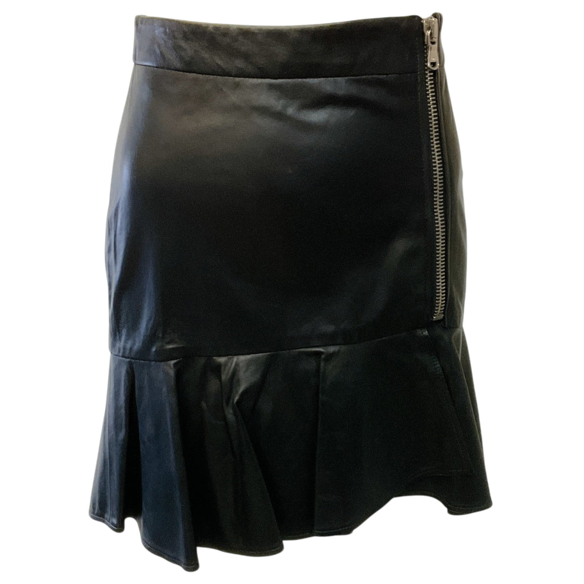 Veronica Beard Black Leather Kaye Mini Skirt
