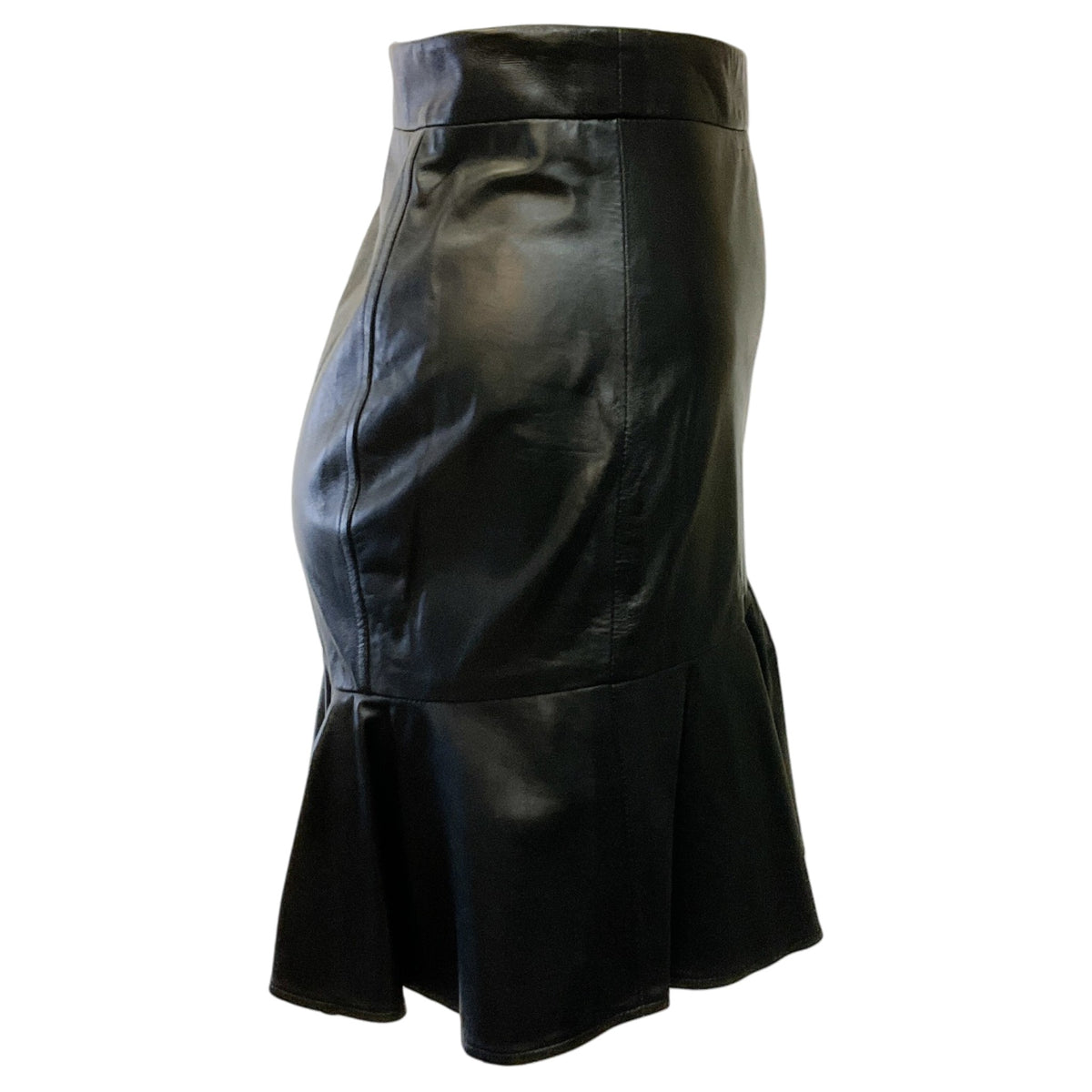 Veronica Beard Black Leather Kaye Mini Skirt