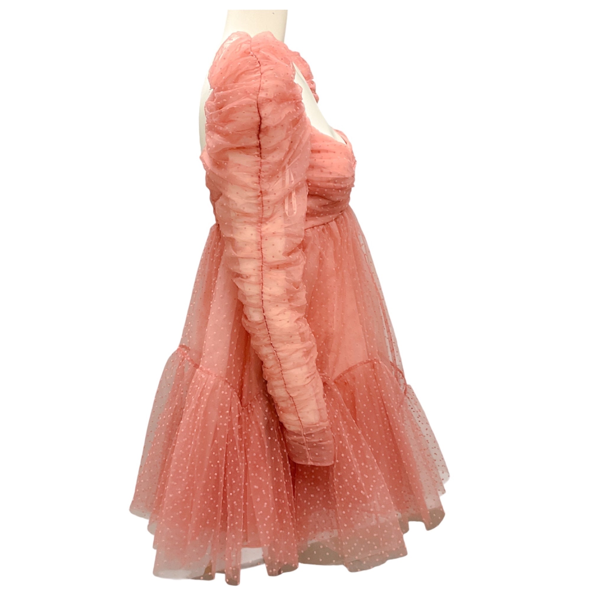 Zimmermann Blush Tulle Ruched Mini Dress