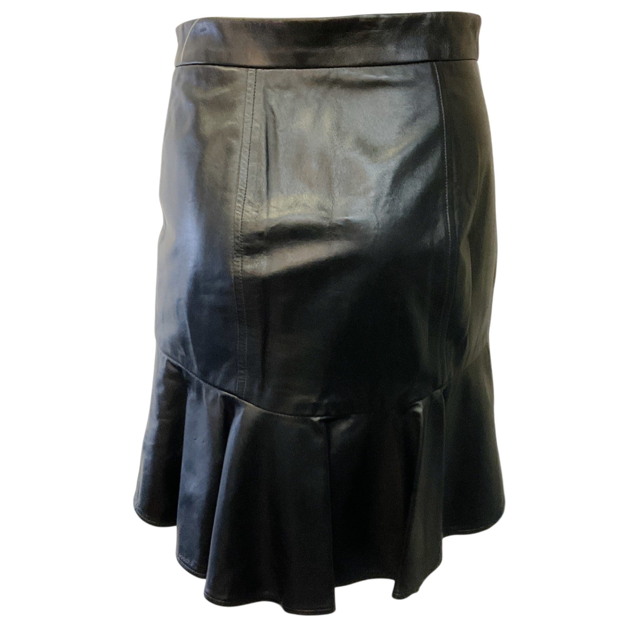 Veronica Beard Black Leather Kaye Mini Skirt