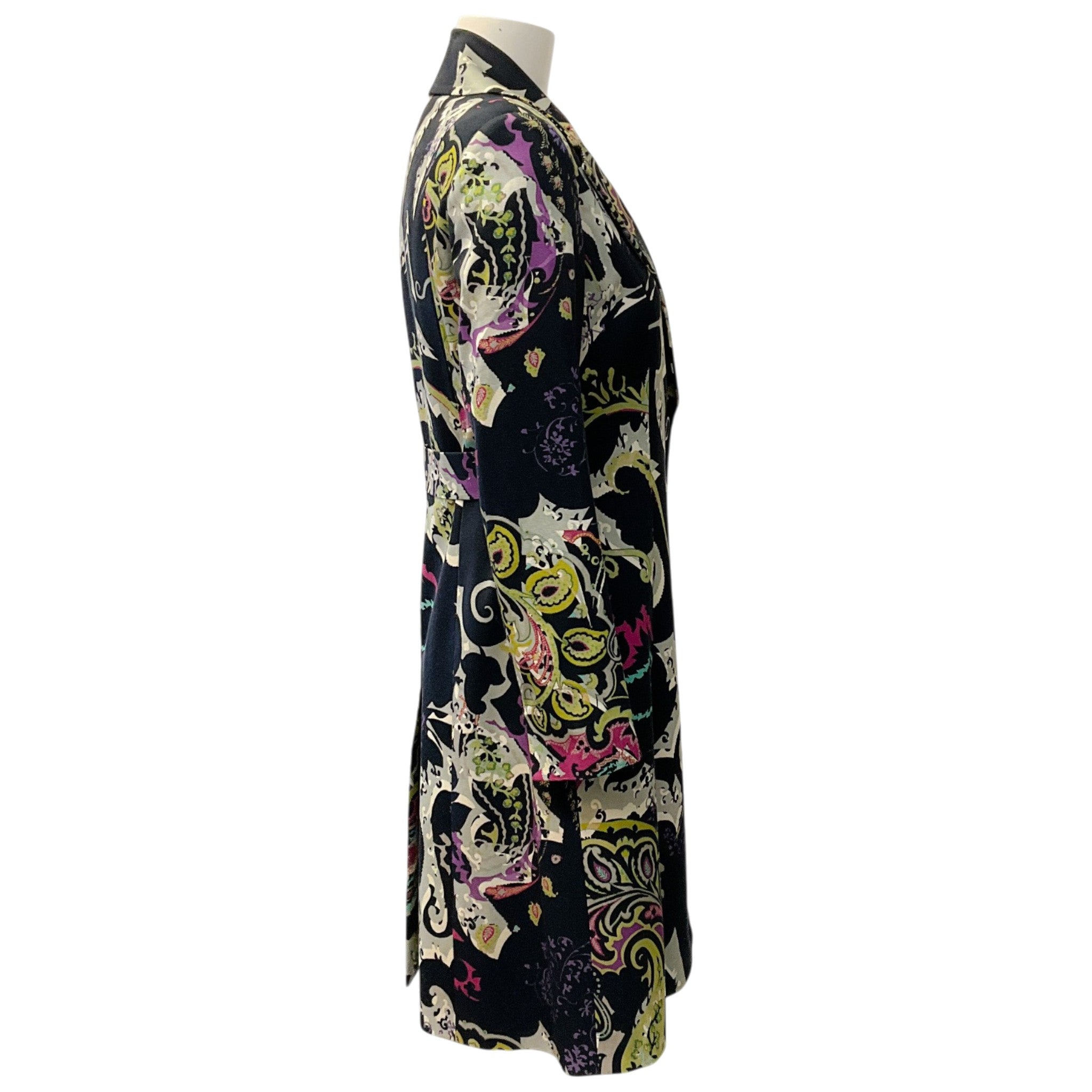 Etro Black Multi Paisley Coat