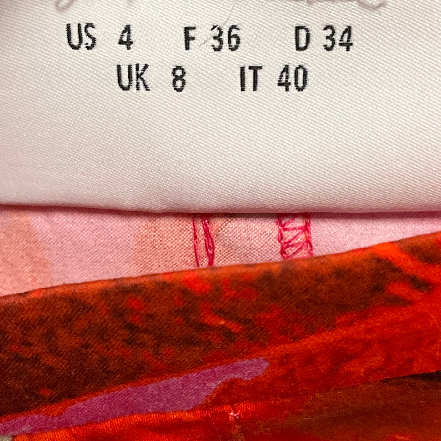 Akris Punto Pink / Red Printed Pleated Cotton Midi Skirt