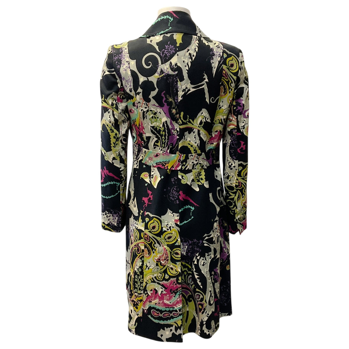 Etro Black Multi Paisley Coat