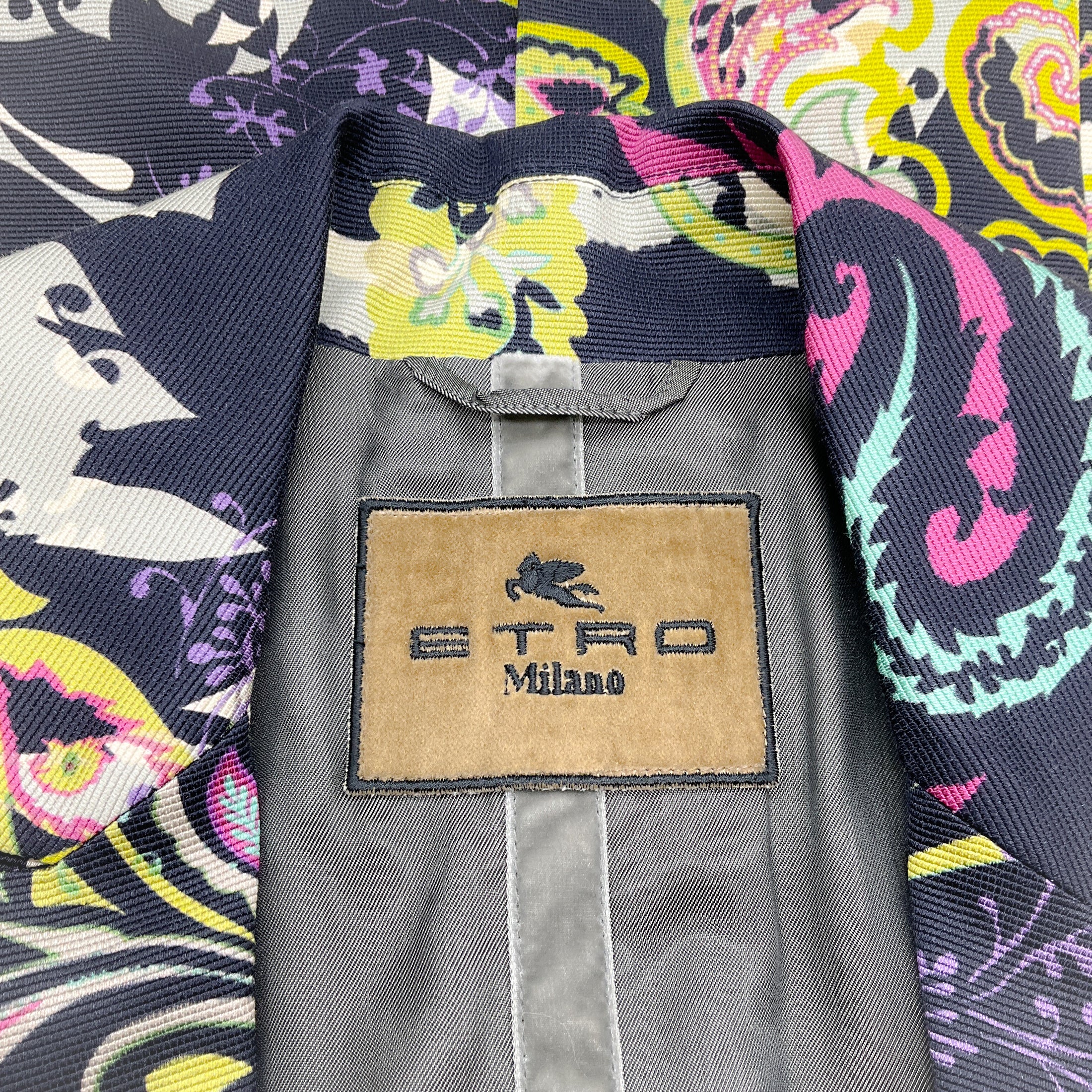 Etro Black Multi Paisley Coat