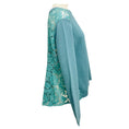 Load image into Gallery viewer, Valentino Turquoise Wool and Cashmere Knit Crewneck Pullover Sweater with Lace Back
