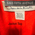 Load image into Gallery viewer, Oscar de la Renta Coral Red Ribbed Cotton Jacket and Skirt Suit Set
