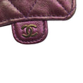 Load image into Gallery viewer, Chanel Purple / Light Gold CC Logo Chain Strap Quilted Iridescent Lambskin Leather Airpods Pro Case / Handbag
