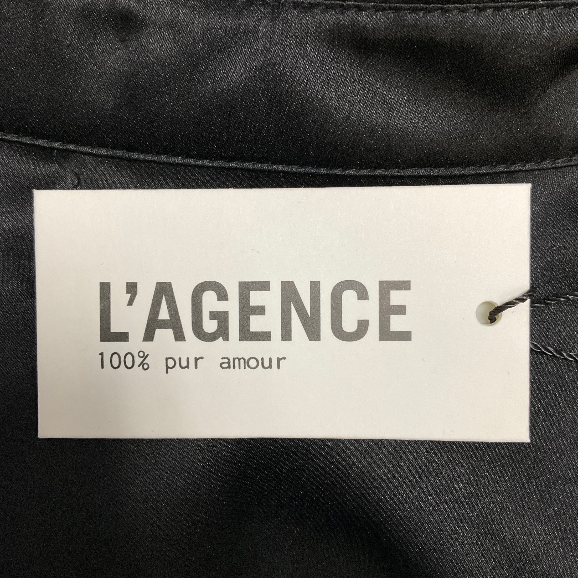L'Agence Black Kadi Long Silk Wrap Dress