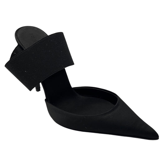 Bruno Frisoni Black Elastic Band Satin Mules