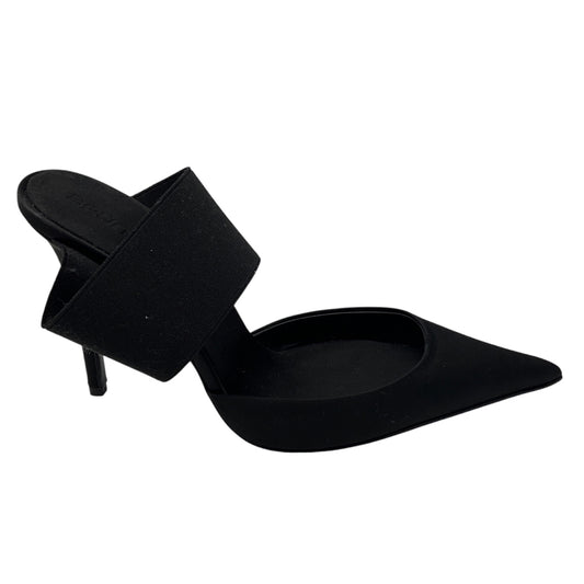 Bruno Frisoni Black Elastic Band Satin Mules